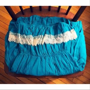 ModCloth Strapless Teal Dress